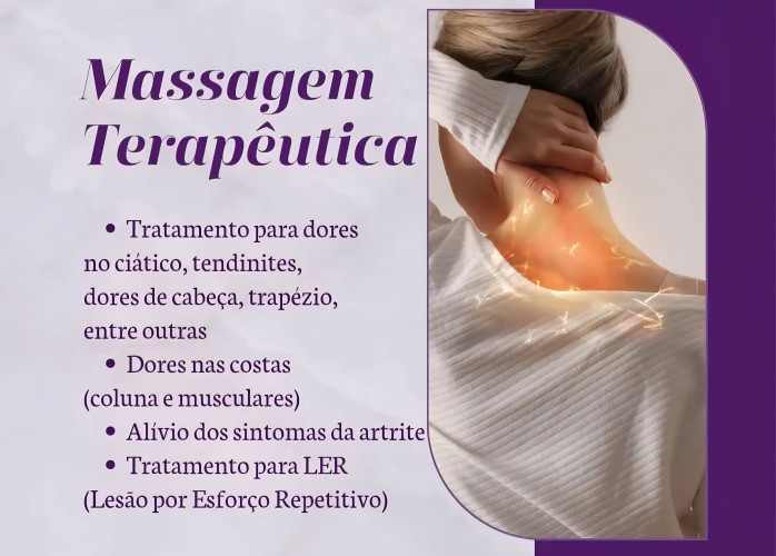 Massoterapeuta realiza Massagens para alívio de dores ,cansaço e estresse. Agende ja sua sessão. 