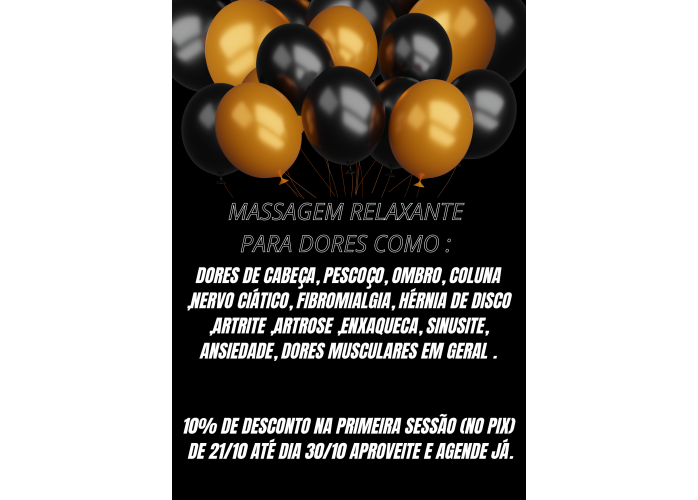 Mulher Massoterapeuta realiza Massagem Relaxante para aliviar dores ,cansaco e estresse .