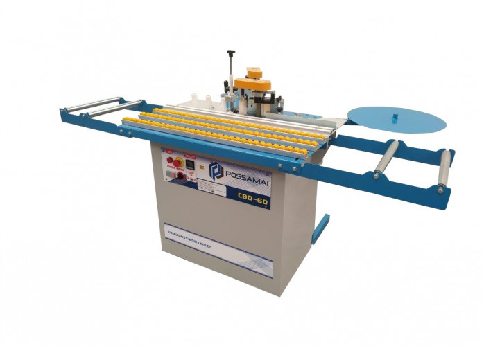 Coladeira de bordas 2 coleiros Possamai com mesa de roletes Coladeira de bordas 2 coleiros Possamai com mesa de roletes