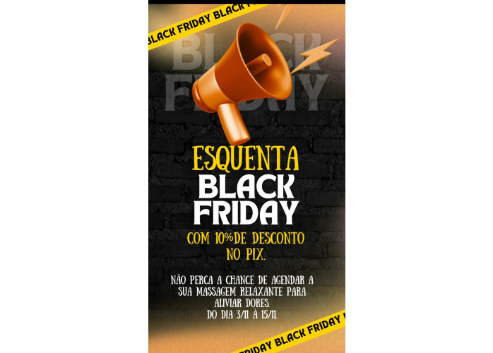 Massagem Relaxante e Terapêutica aproveite a semana da Black Friday 10% de desconto na primeira sessão Massagem Relaxante e Terapêutica aproveite a semana da Black Friday 10% de desconto na primeira sessão