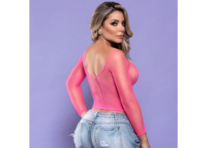 Cropped Arrastão com Manga 7/8 Tamanho Único Cropped Arrastão com Manga 7/8 Tamanho Único